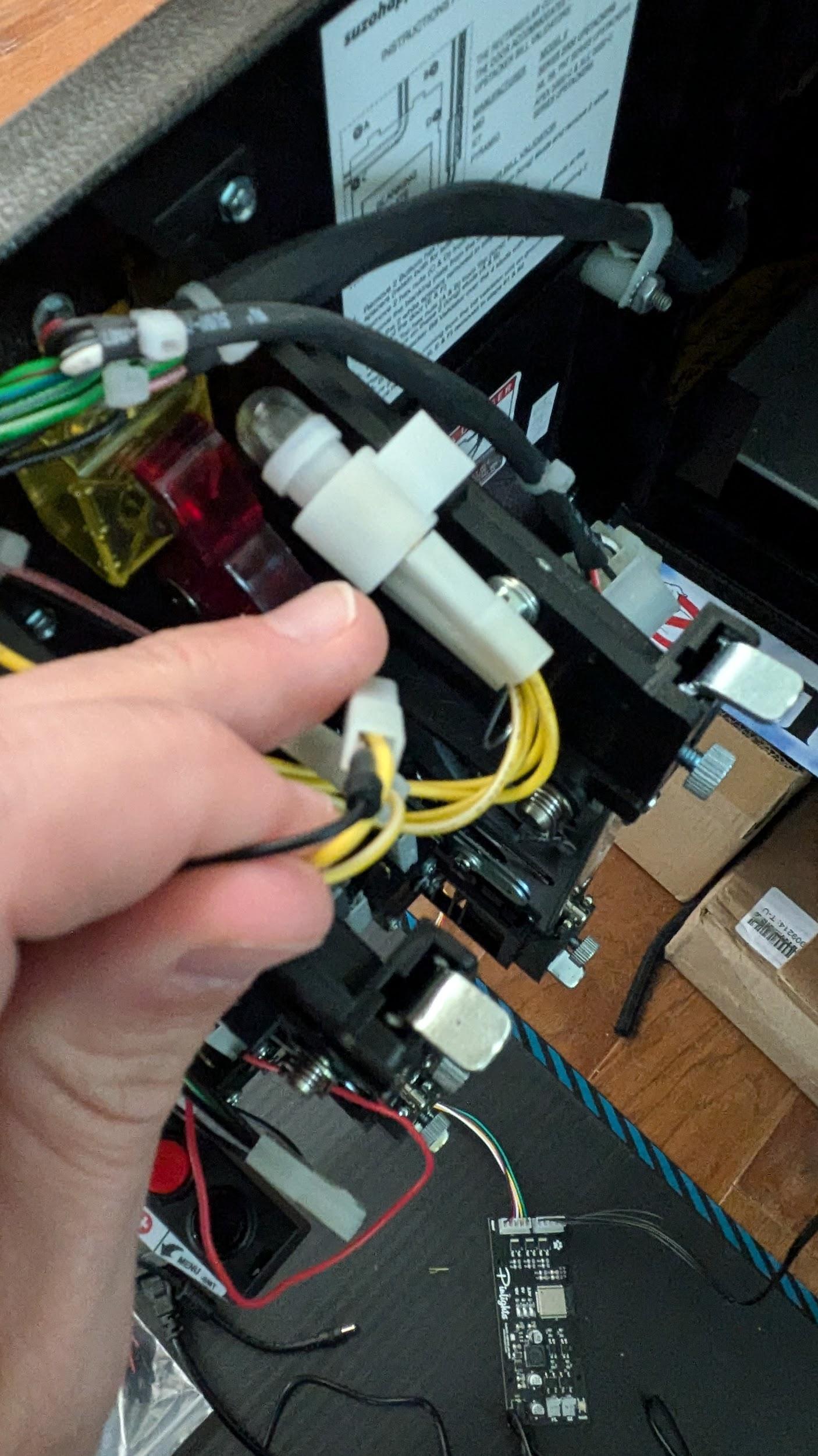 Wire tap being attached to a JJP coin door bulb spade connector