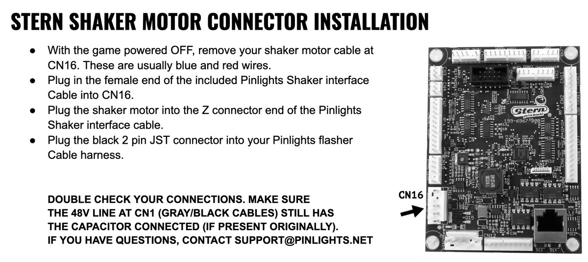 Stern cabinet node board with CN16 location marked